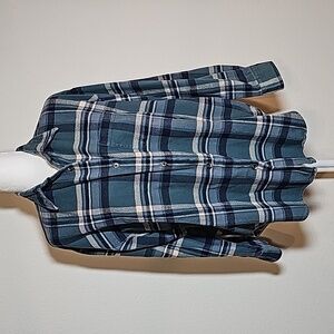 Eddie Bauer Flannel Shirt Button Down Plaid Longsleeve Pocket Boyfriend Fit L